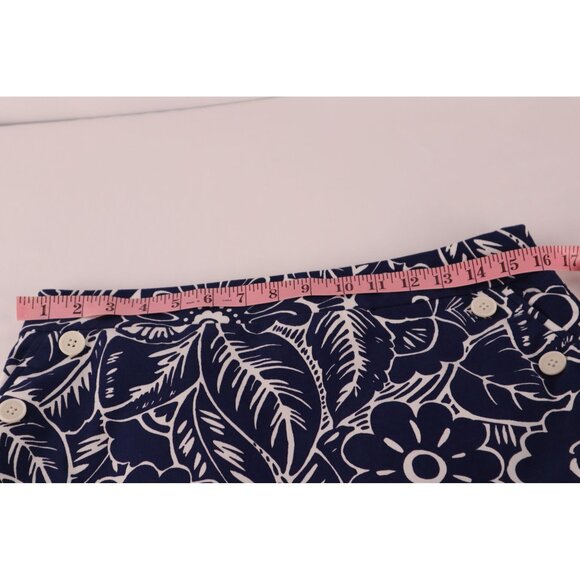 Talbots Navy & White Floral‎ Print High-Waisted Side Button Skirt Size 6 Petite - Picture 10 of 12